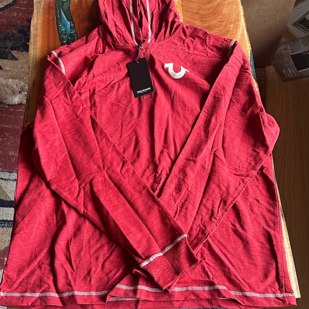True Religion Crimson Hoodie with Logo